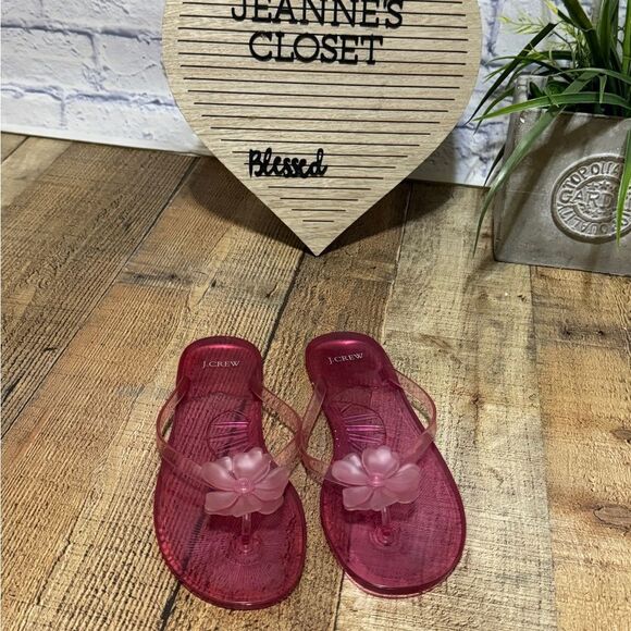 J. Crew pink jelly sandals - Picture 1 of 6